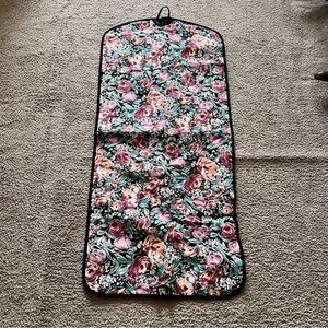 VTG Heavy Duty Durable Cotton Canvas Floral Pattern Garmet Bag W/ Lining 48x21”